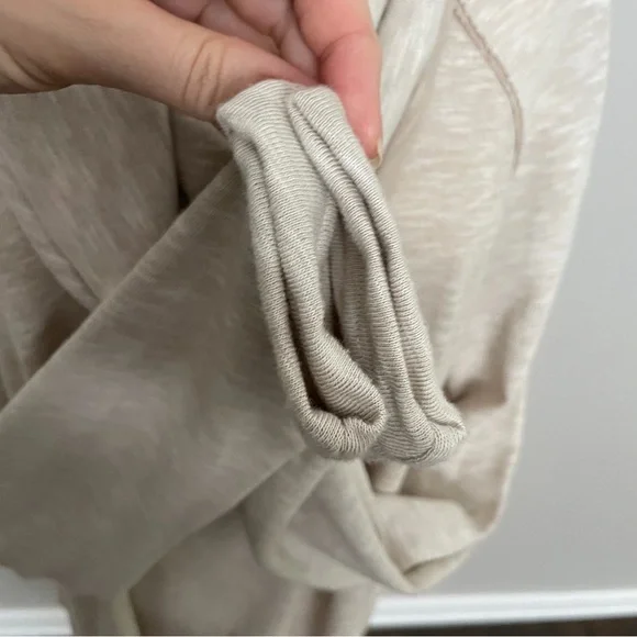 Free People Beach Top Tunic Two Body Corps Deux Cowl Relaxed Fit Lounge Oatmeal - Picture 3 of 15